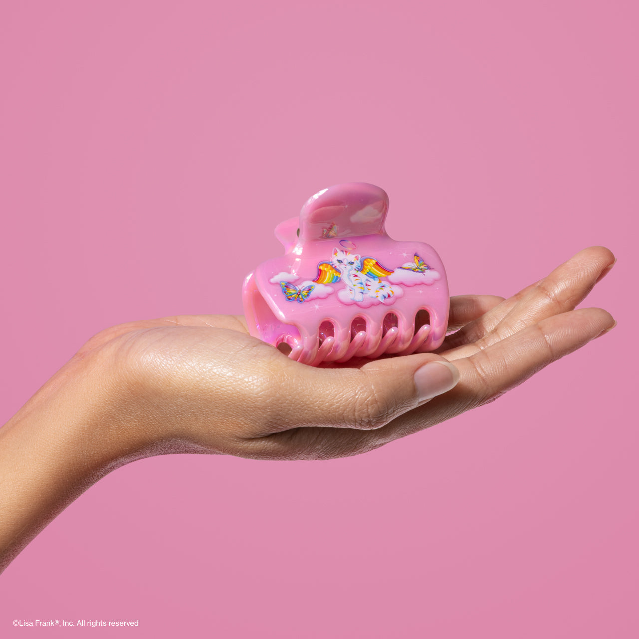 Lisa Frank x Kitsch Angel Kitty Cloud Clip - on-model lifestyle