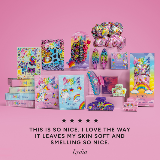KITSCH Lisa Frank x Kitsch Dancing Dreams Body Wash Bar — 5-star customer review graphic — Gentle yet effective body wash cleanses without stripping, perfect for daily use — free of parabens, phthalates, silicones, sulfates