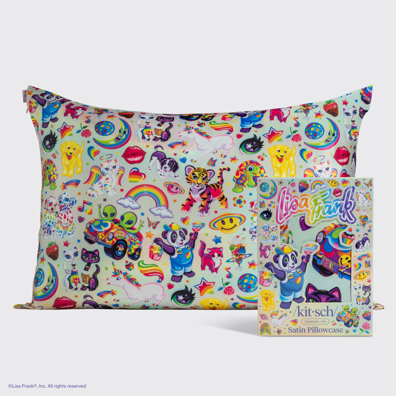 Lisa Frank x Kitsch Fantastic World Satin Pillowcase — Standard — hero