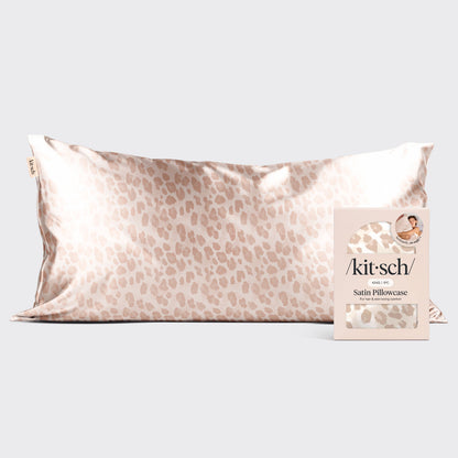 KITSCH Leopard King Satin Pillowcase — hero view
