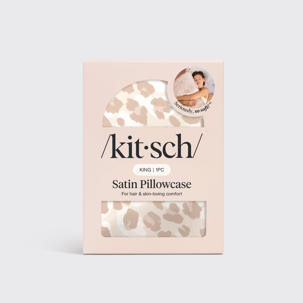 KITSCH Leopard King Satin Pillowcase — product highlights