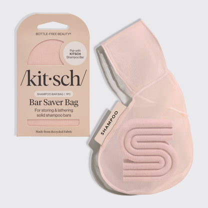 Kitsch Shampoo Bar Bag in blush – reusable rPET pouch for shampoo and conditioner bars