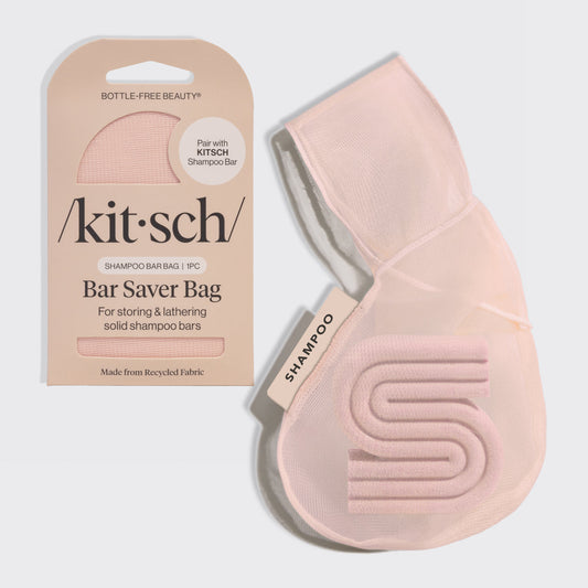 Kitsch Shampoo Bar Bag in blush – reusable rPET pouch for shampoo and conditioner bars