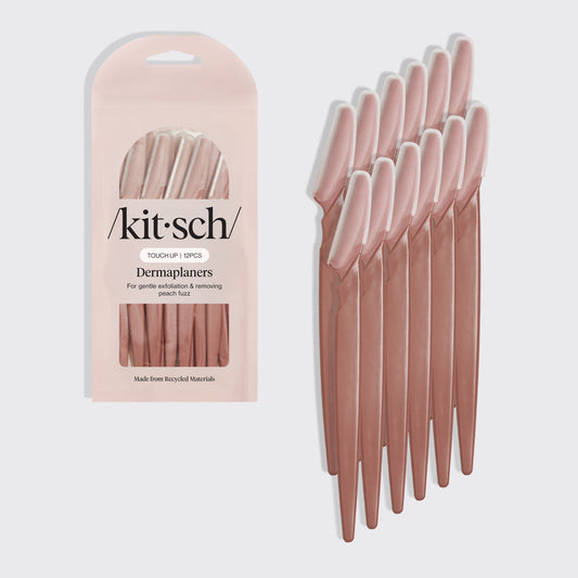 KITSCH Recycled Plastic Dermaplaners 12pc Set Terracotta - hero product shot