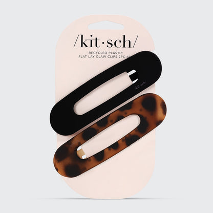 KITSCH Black Tort Flat Lay Claw Clips 2pc — packaging