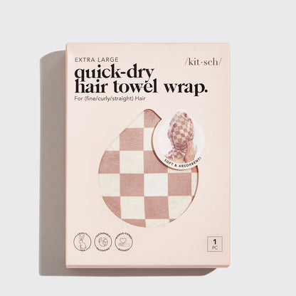 Satin Lined Flexi Shower Cap + XL Hair Towel Bundle, KITSCH