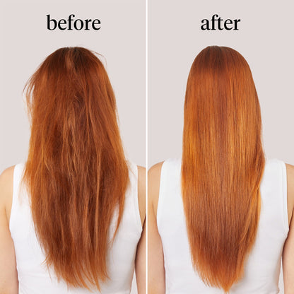 KITSCH Moisturizing Argan Milk Leave-In Conditioner — before and after model hair transformation — detangled, smoother, stronger strands after use with amino acid blend