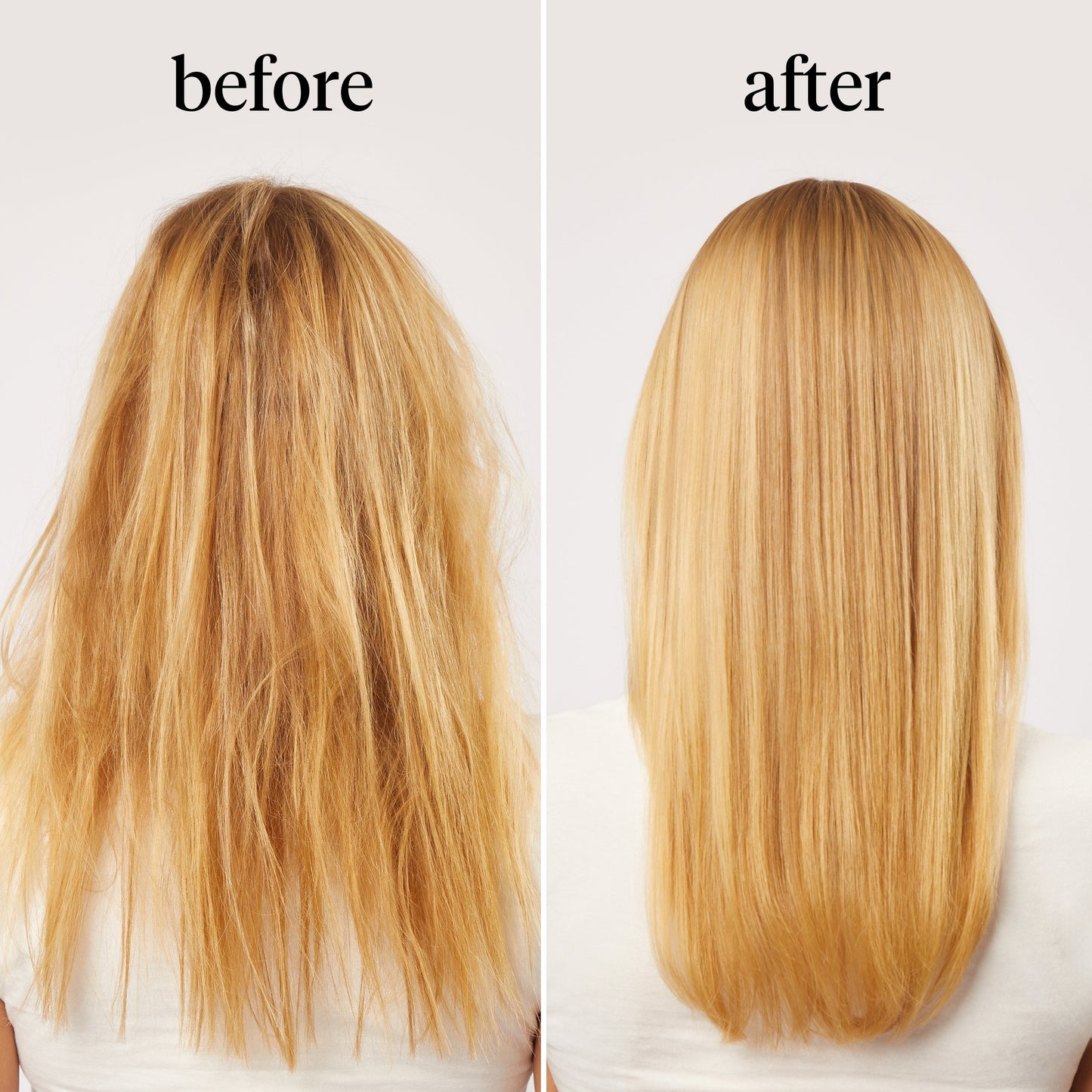KITSCH Moisturizing Argan Milk Leave-In Conditioner — before and after close-up — reduced frizz and improved shine