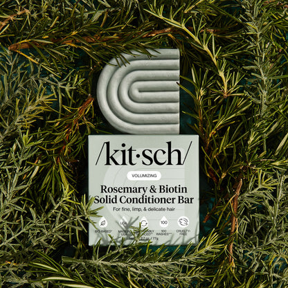 KITSCH Bottle-Free Beauty Rosemary & Biotin Volumizing Solid Conditioner Bar in lavender & vanilla scent for fine, limp hair