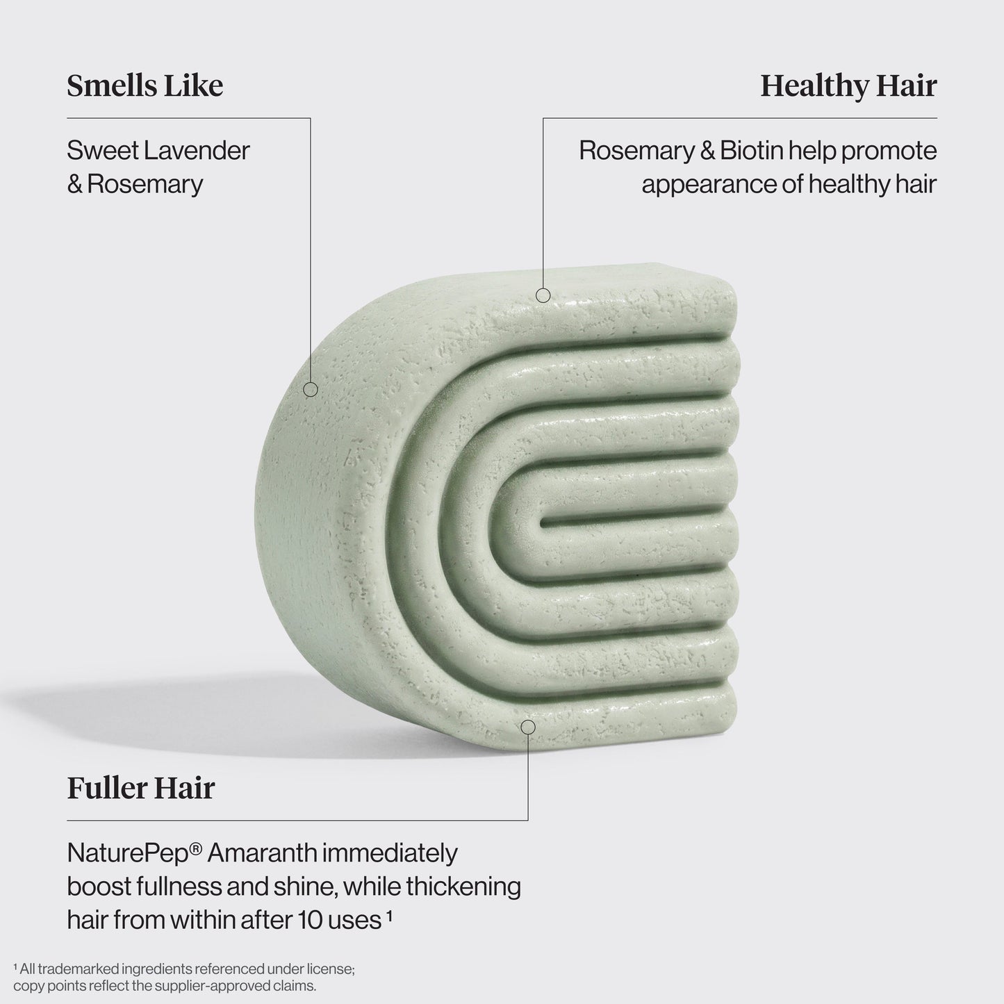 KITSCH Rosemary & Biotin Volumizing Conditioner Bar ingredients – rosemary, biotin, and amaranth protein for thicker, fuller hair