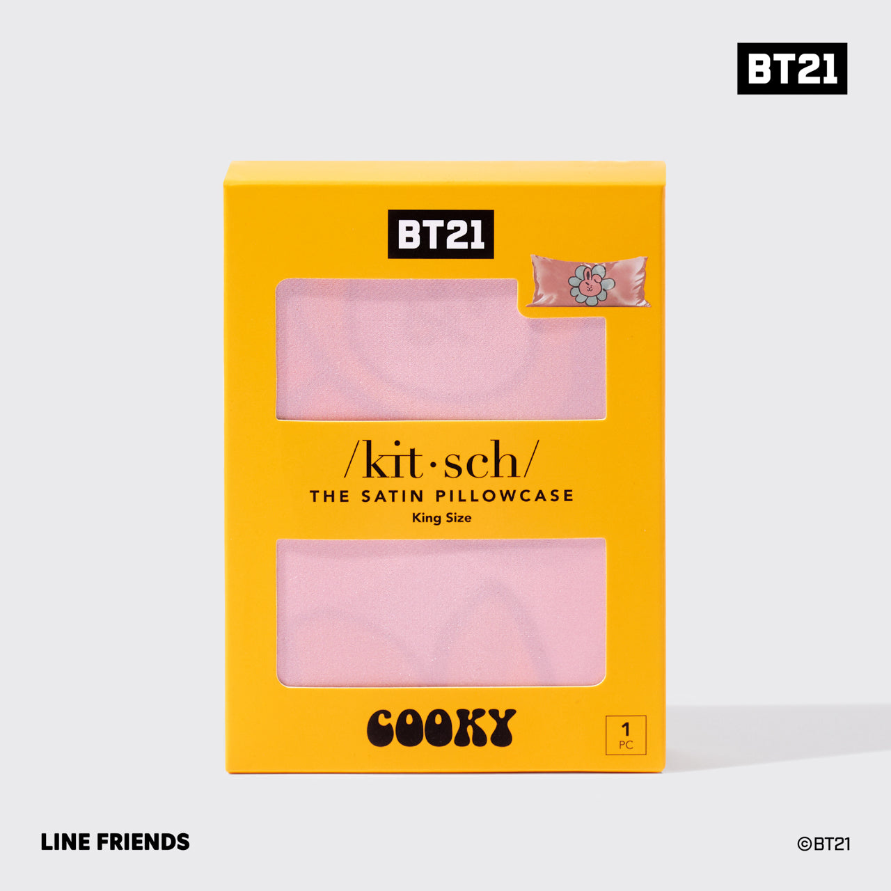 Kitsch x BT21 COOKY King Satin Pillowcase — packaging