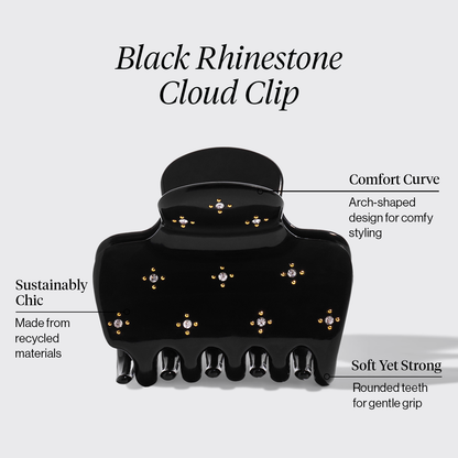 KITSCH Black Rhinestone Cloud Claw Clip - product infographic