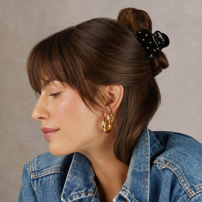 KITSCH Black Rhinestone Cloud Claw Clip - on-model lifestyle