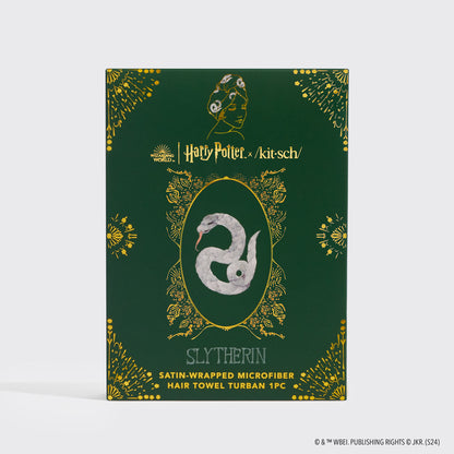Slytherin Satin Wrapped Hair Towel, KITSCH