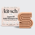 KITSCH Repairing Argan Oil Shampoo Bar — hero product shot — Formulated with Everbond® clinically proven to help reverse and repair hair damage — strengthens hair fibers to reduce breakage and improve elasticity