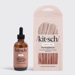 KITSCH 100% Castor Oil 2oz + FREE Eco-Friendly Dermaplaner — bundle hero shot — castor oil bottle and dermaplaner together on clean background — full beauty routine in one set