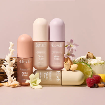 KITSCH Hair Perfume — lifestyle spray shot — refresh hair between washes with a light, lingering fragrance — included in Haircare To-Go Bundle