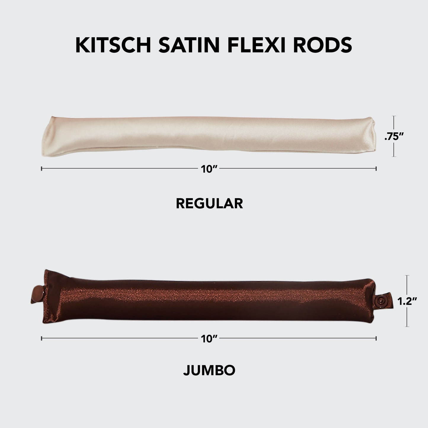 Before-and-after of Kitsch Rosewood Satin Flexi Rods – straight hair transformed into voluminous heatless curls
